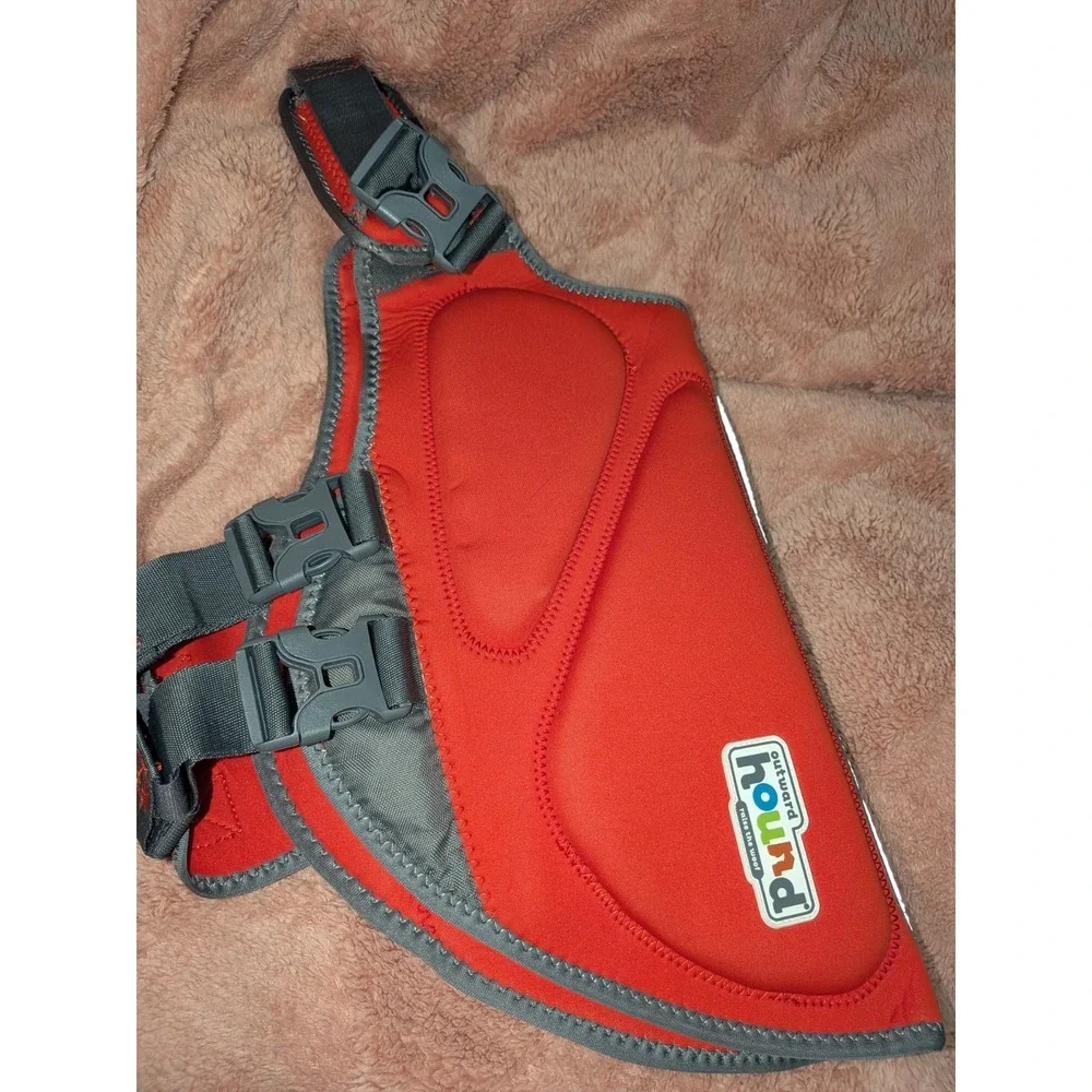 Dog Life Jacket Handles XL Red Neoprene Vest for Swimming Boating OUTWARD HOUND - Picture 10 of 10